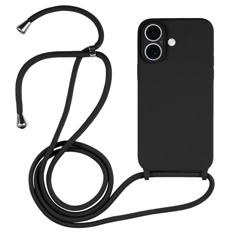 เคสซิลิโคนเหลวสายคล้อง Crossbody, For iPhone 16 Pro Max, For iPhone 16 Pro, For iPhone 16 Plus