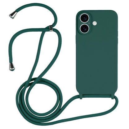 เคสซิลิโคนเหลวสายคล้อง Crossbody, For iPhone 16 Pro Max, For iPhone 16 Pro, For iPhone 16 Plus
