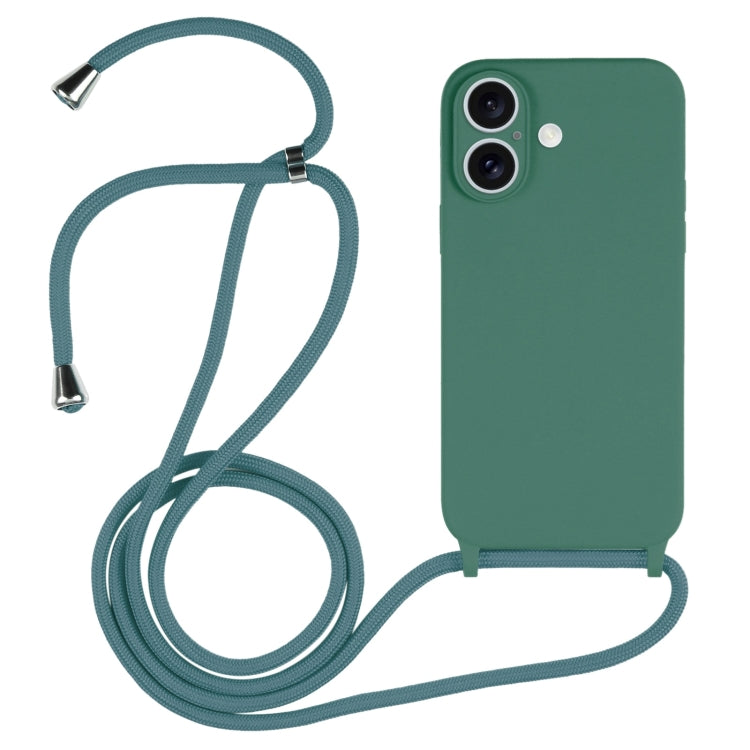 เคสซิลิโคนเหลวสายคล้อง Crossbody, For iPhone 16 Pro Max, For iPhone 16 Pro, For iPhone 16 Plus