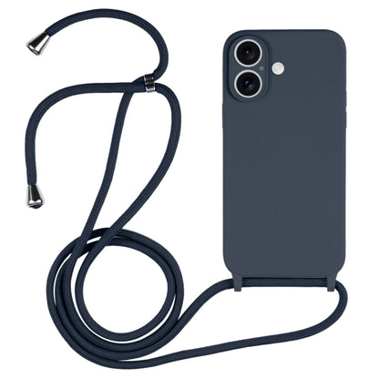 เคสซิลิโคนเหลวสายคล้อง Crossbody, For iPhone 16 Pro Max, For iPhone 16 Pro, For iPhone 16 Plus