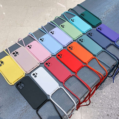 เคสซิลิโคนเหลวสายคล้อง Crossbody, For iPhone 16 Pro Max, For iPhone 16 Pro, For iPhone 16 Plus