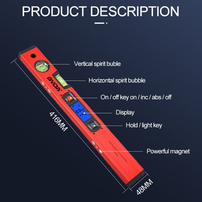 GVDA GD-H400M Digital Level 360 ไม้บรรทัดวัดระดับไม้โปรแทรกเตอร์