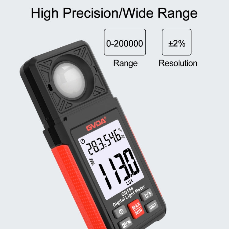 GVDA GD158 200000Lux Digital Light Meter Tester เครื่องวัดความสว่าง