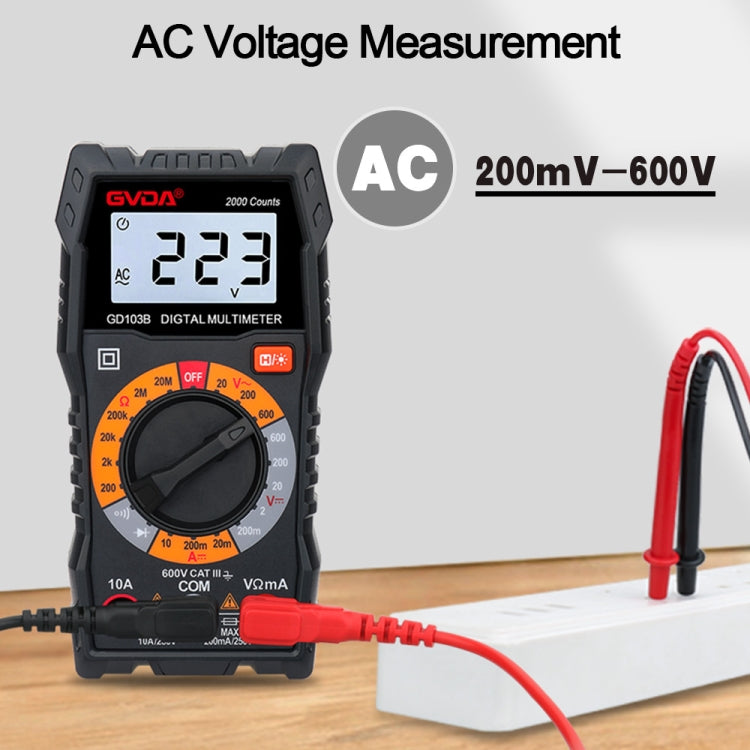 GVDA GD103B มัลติมิเตอร์แบบดิจิตอลมัลติฟังก์ชั่น DMM โวลต์มิเตอร์, GD103B