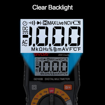 GVDA GD103B มัลติมิเตอร์แบบดิจิตอลมัลติฟังก์ชั่น DMM โวลต์มิเตอร์, GD103B