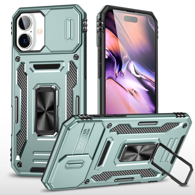 เคสโทรศัพท์ Armor PC + TPU Camera Shield, For iPhone 16 Pro, For iPhone 16 Plus, For iPhone 16, For iPhone 15 Pro Max, For iPhone 15 Pro, For iPhone 15 Plus