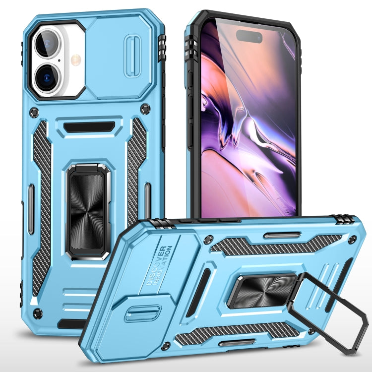 เคสโทรศัพท์ Armor PC + TPU Camera Shield, For iPhone 16 Pro, For iPhone 16 Plus, For iPhone 16, For iPhone 15 Pro Max, For iPhone 15 Pro, For iPhone 15 Plus