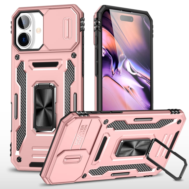เคสโทรศัพท์ Armor PC + TPU Camera Shield, For iPhone 16 Pro, For iPhone 16 Plus, For iPhone 16, For iPhone 15 Pro Max, For iPhone 15 Pro, For iPhone 15 Plus