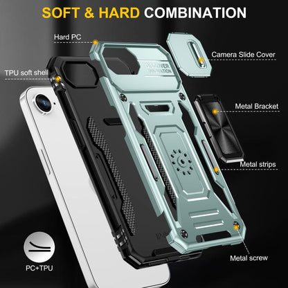เคสโทรศัพท์ Armor PC + TPU Camera Shield, For iPhone 17e / 16e, For iPhone 17 Pro Max, For iPhone 17 Pro, For iPhone 17, For iPhone Air, For iPhone 16 Pro Max
