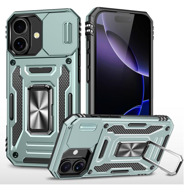 เคสโทรศัพท์ Armor PC + TPU Camera Shield, For iPhone 17e / 16e, For iPhone 17 Pro Max, For iPhone 17 Pro, For iPhone 17, For iPhone Air, For iPhone 16 Pro Max
