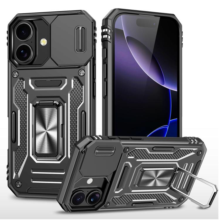 เคสโทรศัพท์ Armor PC + TPU Camera Shield, For iPhone 17e / 16e, For iPhone 17 Pro Max, For iPhone 17 Pro, For iPhone 17, For iPhone Air, For iPhone 16 Pro Max