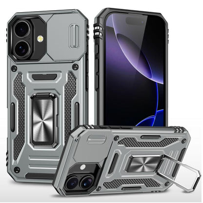 เคสโทรศัพท์ Armor PC + TPU Camera Shield, For iPhone 17e / 16e, For iPhone 17 Pro Max, For iPhone 17 Pro, For iPhone 17, For iPhone Air, For iPhone 16 Pro Max