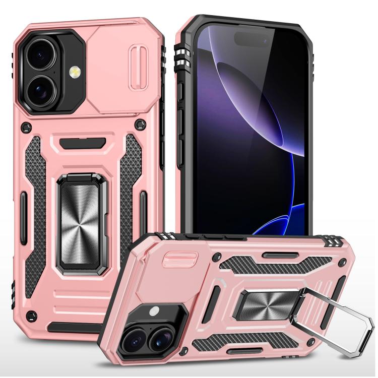 เคสโทรศัพท์ Armor PC + TPU Camera Shield, For iPhone 17e / 16e, For iPhone 17 Pro Max, For iPhone 17 Pro, For iPhone 17, For iPhone Air, For iPhone 16 Pro Max