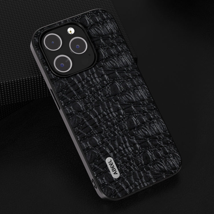 ABEEL เคสโทรศัพท์หนังแท้ Canopy Black Edge, For iPhone 15 Pro Max, For iPhone 15 Pro, For iPhone 15 Plus, For iPhone 15