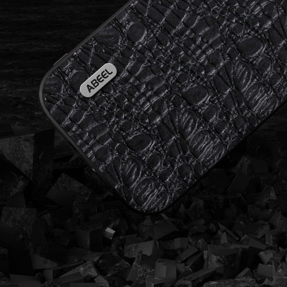 ABEEL เคสโทรศัพท์หนังแท้ Canopy Black Edge, For iPhone 15 Pro Max, For iPhone 15 Pro, For iPhone 15 Plus, For iPhone 15