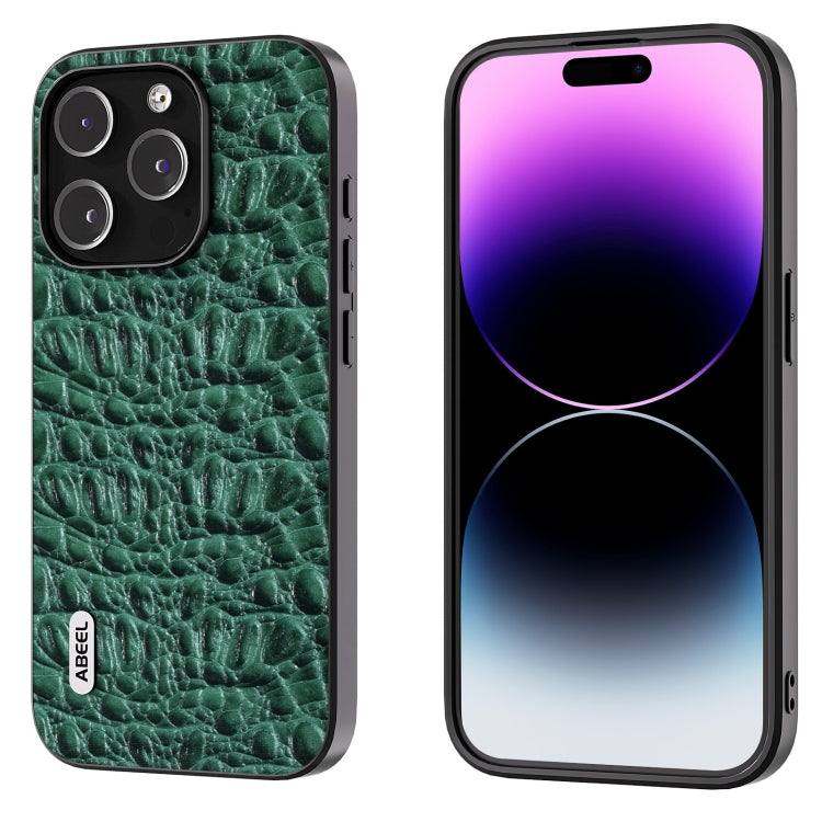 ABEEL เคสโทรศัพท์หนังแท้ Canopy Black Edge, For iPhone 15 Pro Max, For iPhone 15 Pro, For iPhone 15 Plus, For iPhone 15