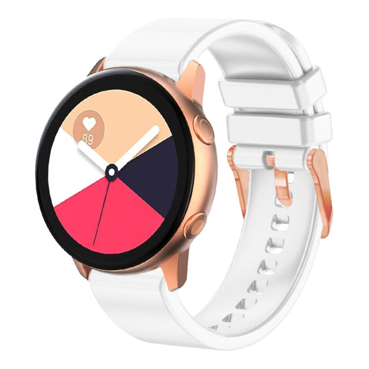สายนาฬิกาซิลิโคนหัวเข็มขัดสีโรสโกลด์สีทึบ 20 มม, For Amazfit GTR Mini / Bip 3 / Bip 3 Pro