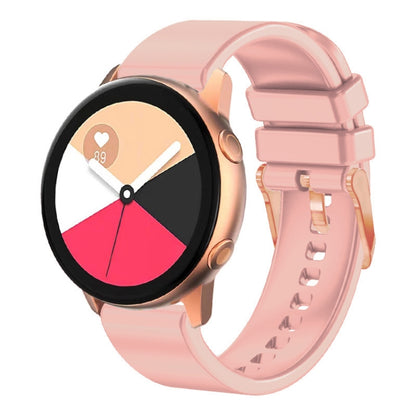 สายนาฬิกาซิลิโคนหัวเข็มขัดสีโรสโกลด์สีทึบ 20 มม, For Amazfit GTR Mini / Bip 3 / Bip 3 Pro