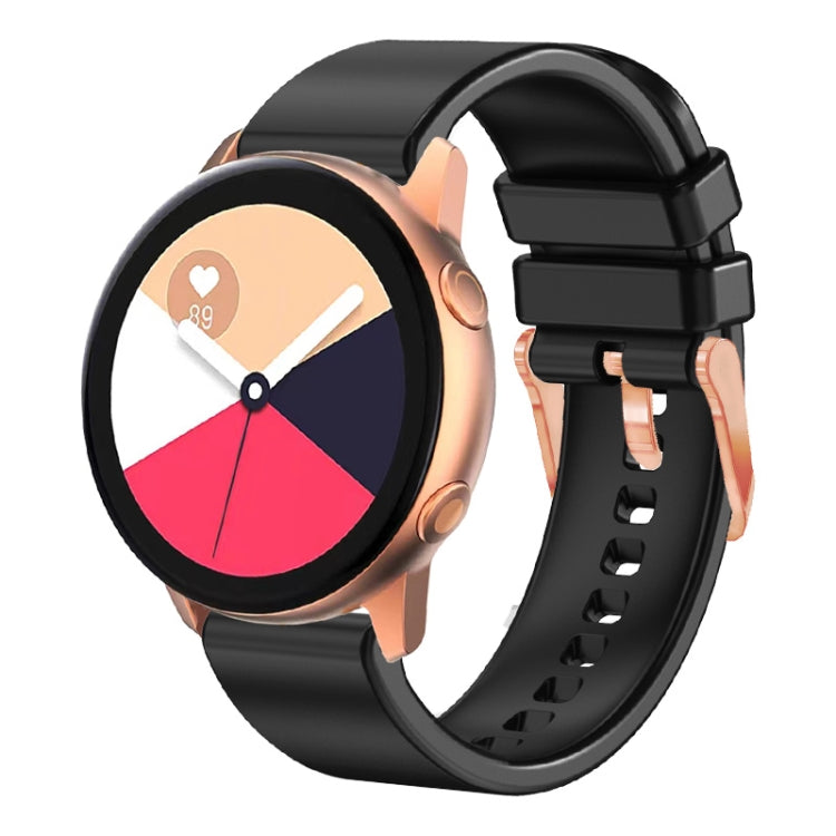 สายนาฬิกาซิลิโคนหัวเข็มขัดสีโรสโกลด์สีทึบ 20 มม, For Amazfit GTR Mini / Bip 3 / Bip 3 Pro
