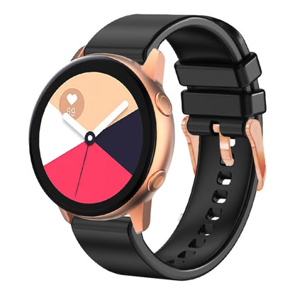 สายนาฬิกาซิลิโคนหัวเข็มขัดสีโรสโกลด์สีทึบ 20 มม, For Amazfit GTR Mini / Bip 3 / Bip 3 Pro