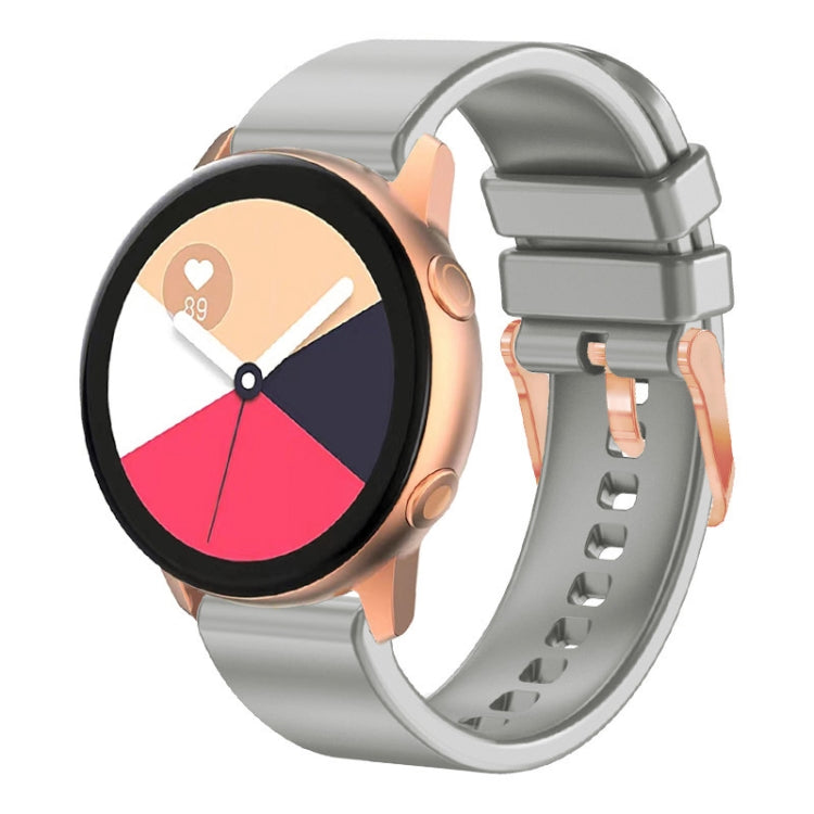 สายนาฬิกาซิลิโคนหัวเข็มขัดสีโรสโกลด์สีทึบ 20 มม, For Amazfit GTR Mini / Bip 3 / Bip 3 Pro