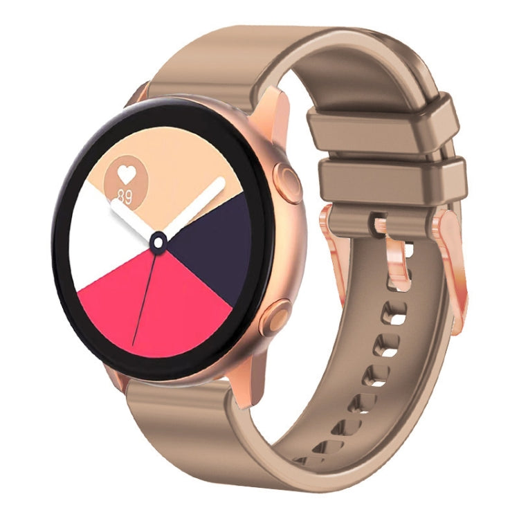 สายนาฬิกาซิลิโคนหัวเข็มขัดสีโรสโกลด์สีทึบ 20 มม, For Amazfit GTR Mini / Bip 3 / Bip 3 Pro