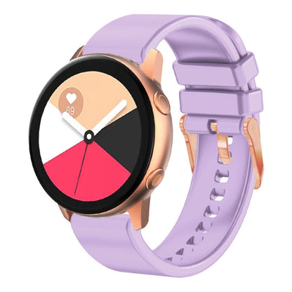 สายนาฬิกาซิลิโคนหัวเข็มขัดสีโรสโกลด์สีทึบ 20 มม, For Amazfit GTR Mini / Bip 3 / Bip 3 Pro
