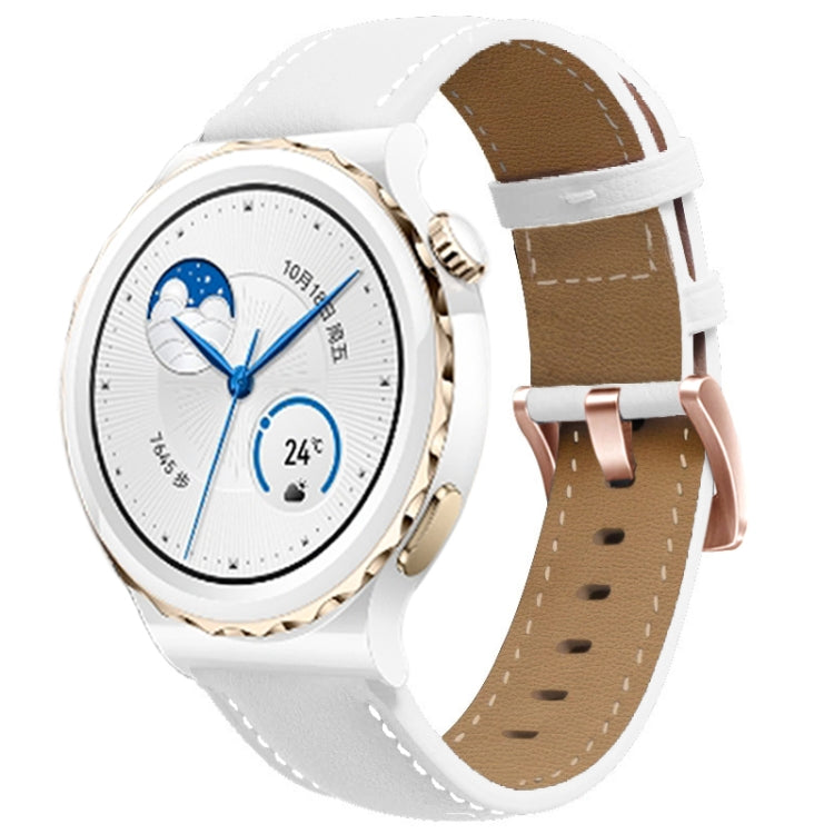สายนาฬิกาหนังแท้หัวเข็มขัดสีโรสโกลด์ 20 มม, For Garmin Venu / SQ / SQ2 / Venu 2 Plus