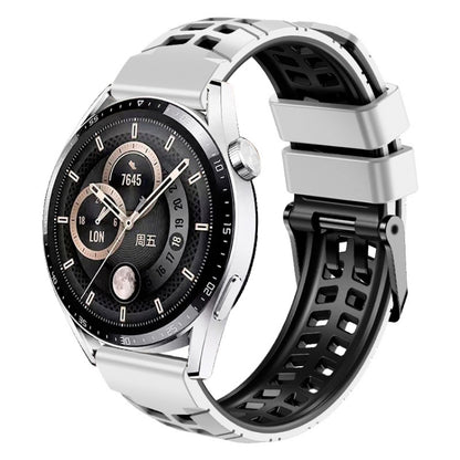 สายนาฬิกาซิลิโคนสองสีรูสองแถวขนาด 22 มม, For Huawei Watch4 / 4 Pro / Watch3 / 3 Pro