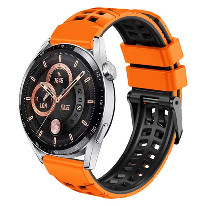 สายนาฬิกาซิลิโคนสองสีรูสองแถวขนาด 22 มม, For Huawei Watch4 / 4 Pro / Watch3 / 3 Pro
