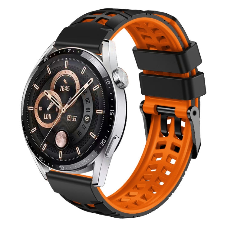 สายนาฬิกาซิลิโคนสองสีรูสองแถวขนาด 22 มม, For Huawei Watch4 / 4 Pro / Watch3 / 3 Pro