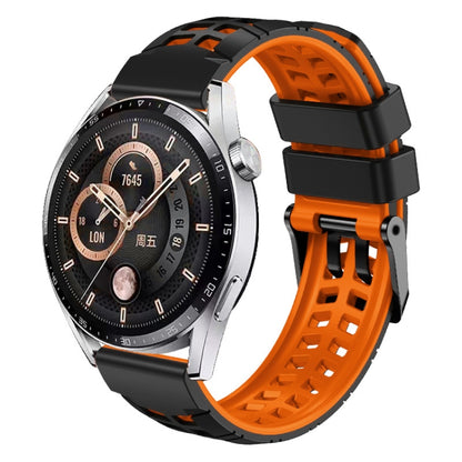 สายนาฬิกาซิลิโคนสองสีรูสองแถวขนาด 22 มม, For Huawei Watch4 / 4 Pro / Watch3 / 3 Pro
