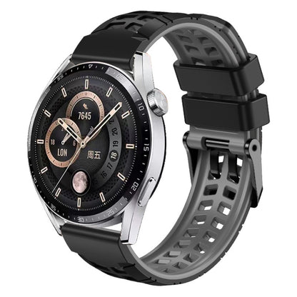 สายนาฬิกาซิลิโคนสองสีรูสองแถวขนาด 22 มม, For Huawei Watch4 / 4 Pro / Watch3 / 3 Pro