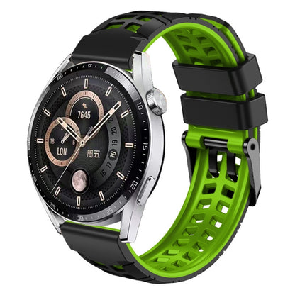สายนาฬิกาซิลิโคนสองสีรูสองแถวขนาด 22 มม, For Huawei Watch4 / 4 Pro / Watch3 / 3 Pro