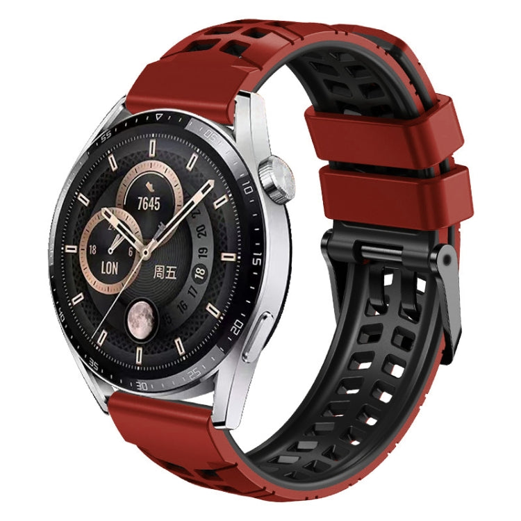สายนาฬิกาซิลิโคนสองสีรูสองแถวขนาด 22 มม, For Huawei Watch4 / 4 Pro / Watch3 / 3 Pro