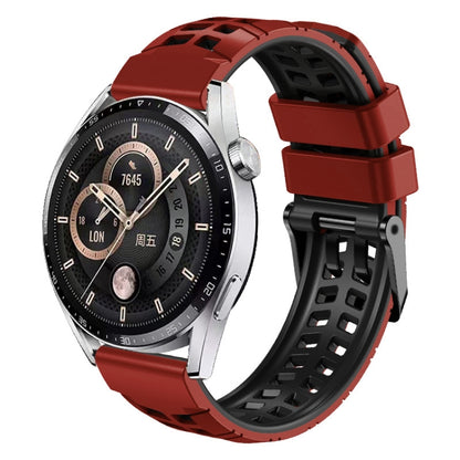 สายนาฬิกาซิลิโคนสองสีรูสองแถวขนาด 22 มม, For Huawei Watch4 / 4 Pro / Watch3 / 3 Pro