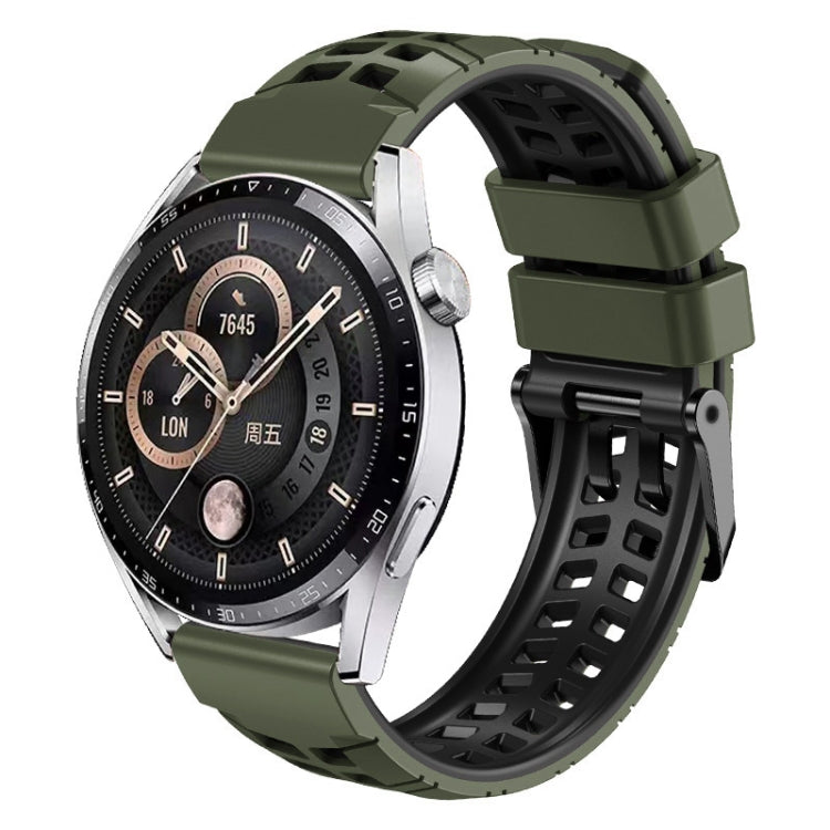 สายนาฬิกาซิลิโคนสองสีรูสองแถวขนาด 22 มม, For Huawei Watch4 / 4 Pro / Watch3 / 3 Pro