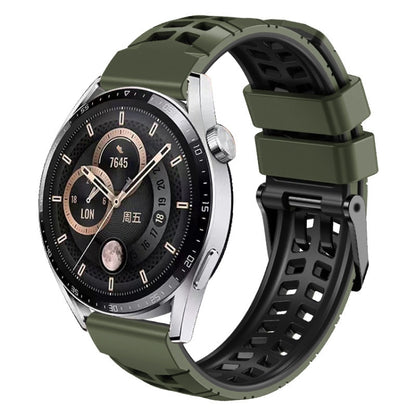 สายนาฬิกาซิลิโคนสองสีรูสองแถวขนาด 22 มม, For Huawei Watch4 / 4 Pro / Watch3 / 3 Pro