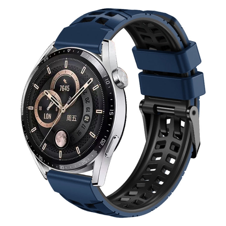 สายนาฬิกาซิลิโคนสองสีรูสองแถวขนาด 22 มม, For Huawei Watch4 / 4 Pro / Watch3 / 3 Pro