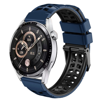 สายนาฬิกาซิลิโคนสองสีรูสองแถวขนาด 22 มม, For Huawei Watch4 / 4 Pro / Watch3 / 3 Pro
