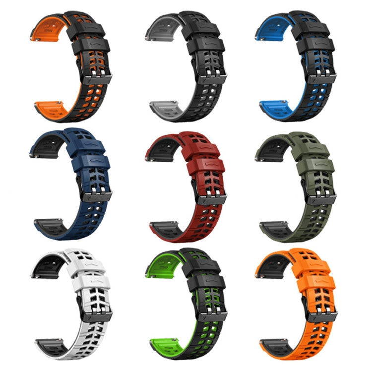 สายนาฬิกาซิลิโคนสองสีรูสองแถวขนาด 22 มม, For Huawei Watch4 / 4 Pro / Watch3 / 3 Pro