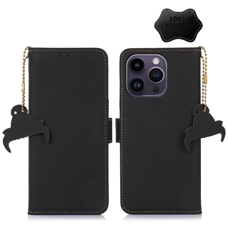 ซองโทรศัพท์หนัง RFID แม่เหล็กหนังแท้, For iPhone 16 Pro Max, For iPhone 16 Pro, For iPhone 15 Pro Max, For iPhone 15 Pro, For iPhone 15 Plus, For iPhone 15