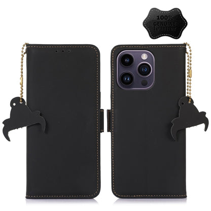ซองโทรศัพท์หนัง RFID แม่เหล็กหนังแท้, For iPhone 16 Pro Max, For iPhone 16 Pro, For iPhone 15 Pro Max, For iPhone 15 Pro, For iPhone 15 Plus, For iPhone 15