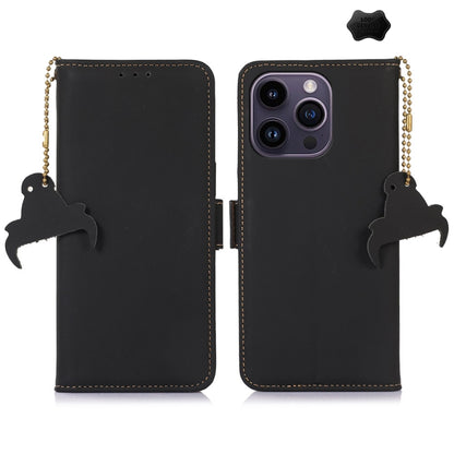 ซองโทรศัพท์หนัง RFID แม่เหล็กหนังแท้, For iPhone 16 Pro Max, For iPhone 16 Pro, For iPhone 15 Pro Max, For iPhone 15 Pro, For iPhone 15 Plus, For iPhone 15