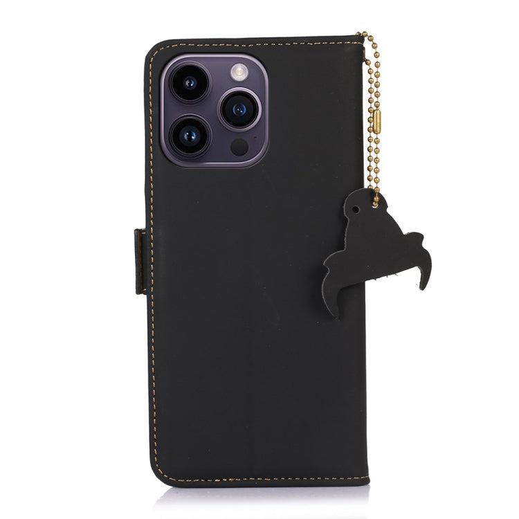 ซองโทรศัพท์หนัง RFID แม่เหล็กหนังแท้, For iPhone 16 Pro Max, For iPhone 16 Pro, For iPhone 15 Pro Max, For iPhone 15 Pro, For iPhone 15 Plus, For iPhone 15