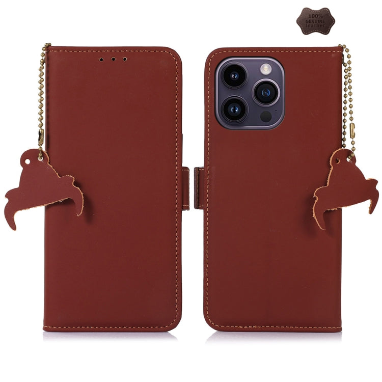 ซองโทรศัพท์หนัง RFID แม่เหล็กหนังแท้, For iPhone 16 Pro Max, For iPhone 16 Pro, For iPhone 15 Pro Max, For iPhone 15 Pro, For iPhone 15 Plus, For iPhone 15