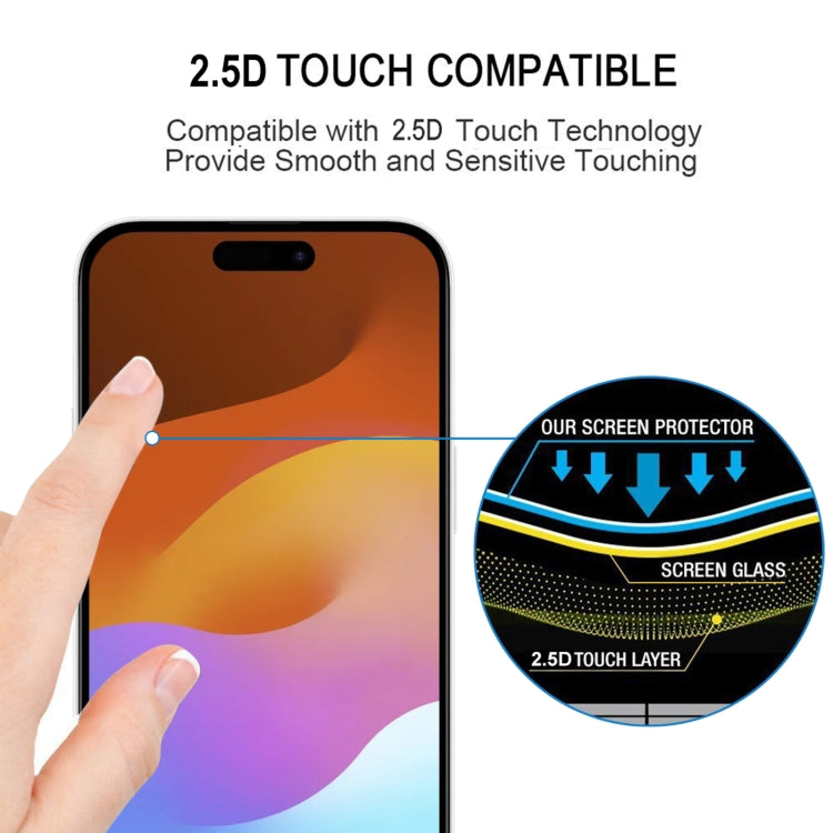 ฟิล์มกระจกนิรภัยแบบเต็มหน้าจอกาว 25 ชิ้น, For iPhone 15 Pro Max, For iPhone 15 Pro, For iPhone 15 Plus, For iPhone 15