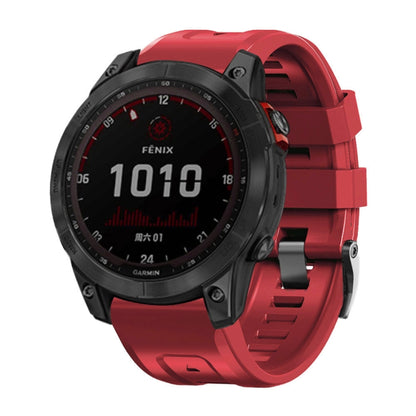 สายนาฬิกาซิลิโคนหัวเข็มขัดเหล็กสีดำแบบสกรู, For Garmin Forerunner 965 / 955 / 945 / 935, For Garmin Tactix 7 Pro / Fenix 7X  / 6X Pro