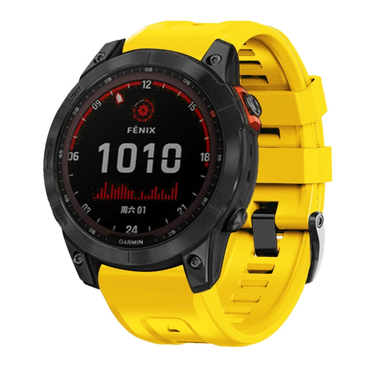 สายนาฬิกาซิลิโคนหัวเข็มขัดเหล็กสีดำแบบสกรู, For Garmin Forerunner 965 / 955 / 945 / 935, For Garmin Tactix 7 Pro / Fenix 7X  / 6X Pro