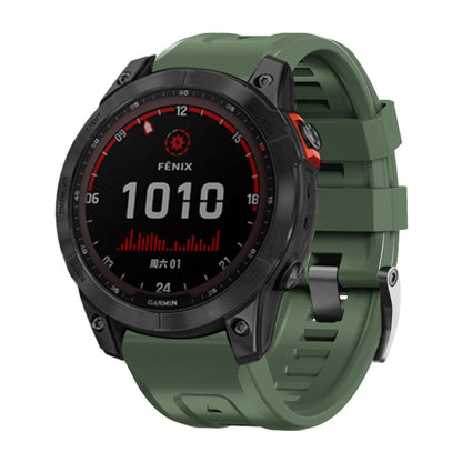 สายนาฬิกาซิลิโคนหัวเข็มขัดเหล็กสีดำแบบสกรู, For Garmin Forerunner 965 / 955 / 945 / 935, For Garmin Tactix 7 Pro / Fenix 7X  / 6X Pro